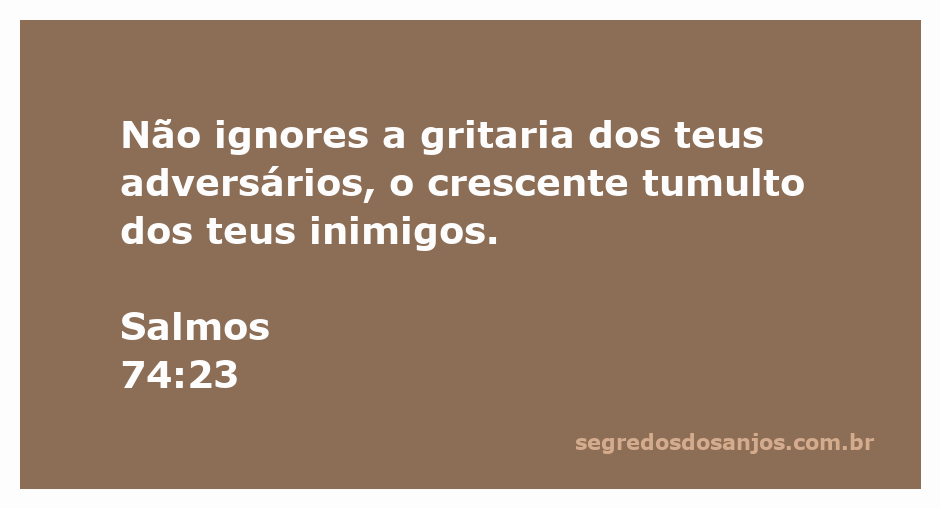 Imagem ilustrativa da passagem Salmos 74:23, mostrando a luta entre adversários e a busca por proteção divina.