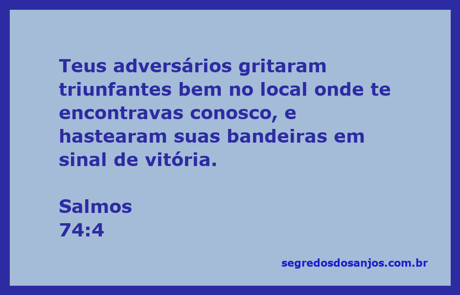 Imagem representativa dos adversários celebrando uma vitória, simbolizando a passagem de Salmos 74:4.