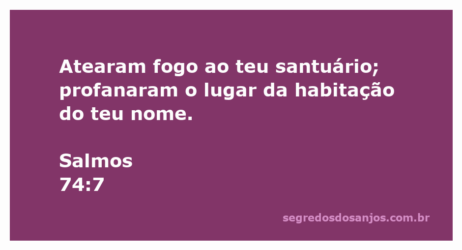Imagem representando a destruição do santuário mencionado em Salmos 74:7