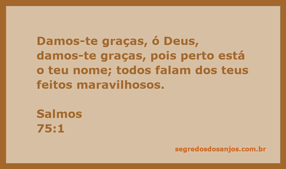Imagem que ilustra o versículo Salmos 75:1, destacando a gratidão a Deus e seus feitos maravilhosos.