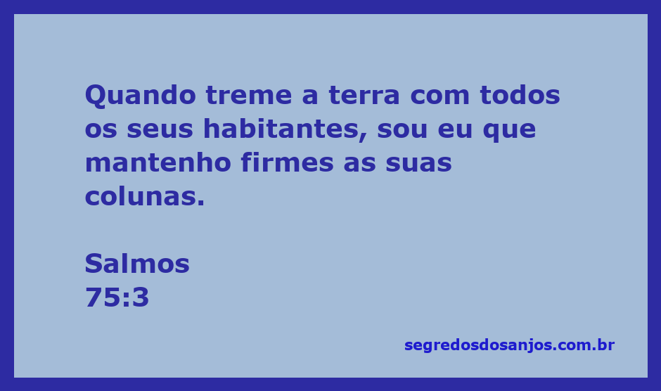 Imagem que representa Deus mantendo firmes as colunas da terra durante tempos de tremor.