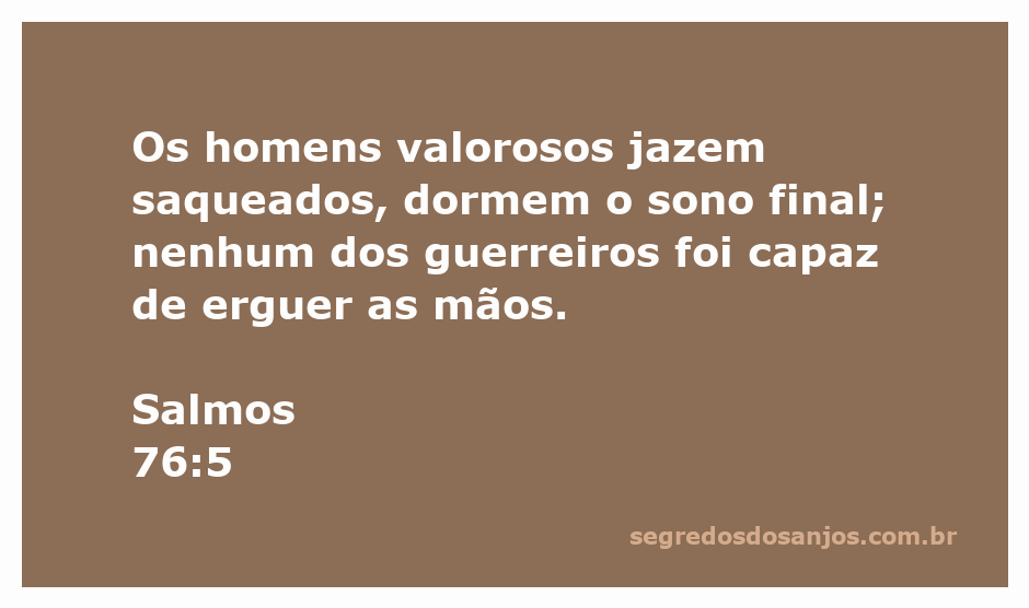 Imagem representando guerreiros caídos, simbolizando a derrota descrita em Salmos 76:5.