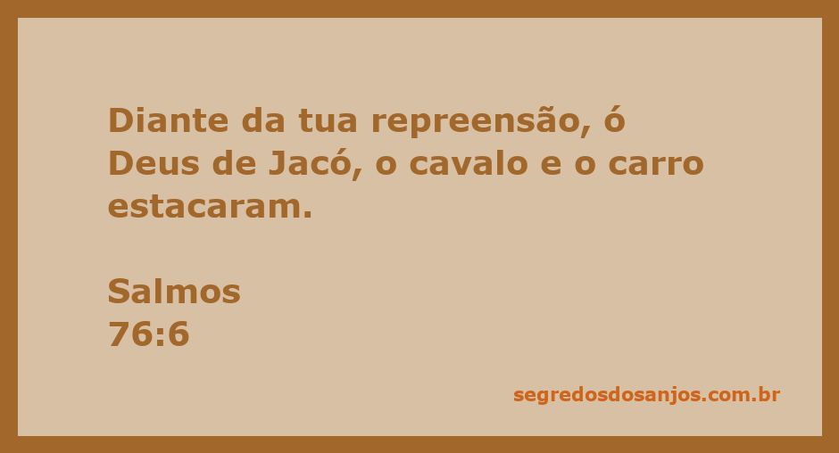 Ilustração de Salmos 76:6, mostrando a cena de um cavalo e carro parados diante da repreensão de Deus.