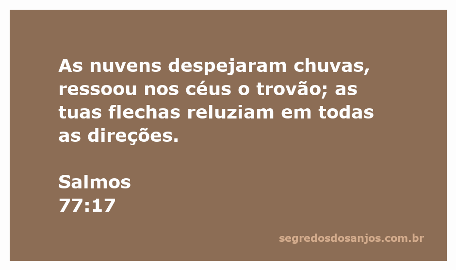 Céu escuro com nuvens pesadas e relâmpagos, representando a passagem de Salmos 77:17.