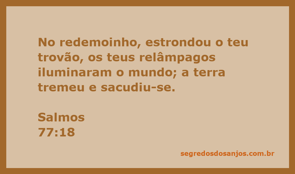 Imagem ilustrativa do Salmos 77:18, representando um redemoinho com trovões e relâmpagos iluminando a terra em um momento de grande intensidade e poder da natureza.
