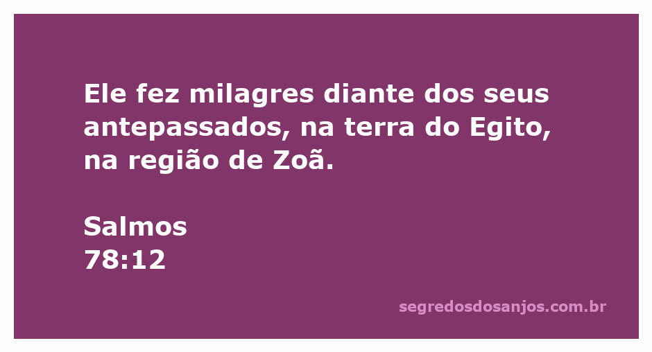 Imagem representativa de milagres realizados por Deus na terra do Egito, conforme Salmos 78:12.