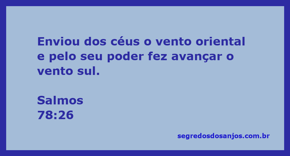 Imagem representando o vento oriental e sul em Salmos 78:26, simbolizando a ação divina.