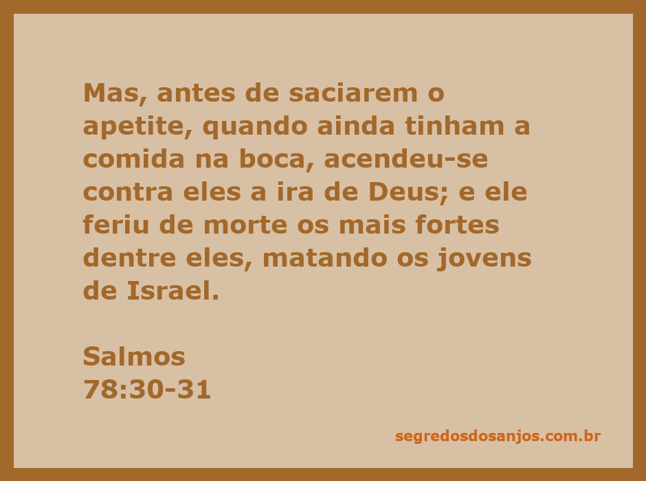 Ilustração de Salmos 78:30-31, representando a ira de Deus contra os israelitas que desobedeceram.