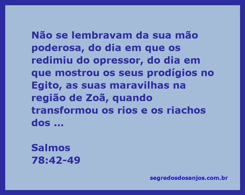 Ilustração dos prodígios de Deus no Egito conforme descrito em Salmos 78:42-49, mostrando a transformação das águas em sangue e as pragas que devastaram a terra.