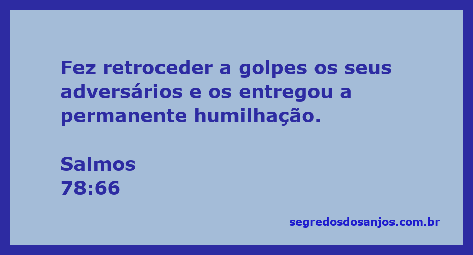 Ilustração da vitória de Deus sobre os adversários, representando Salmos 78:66