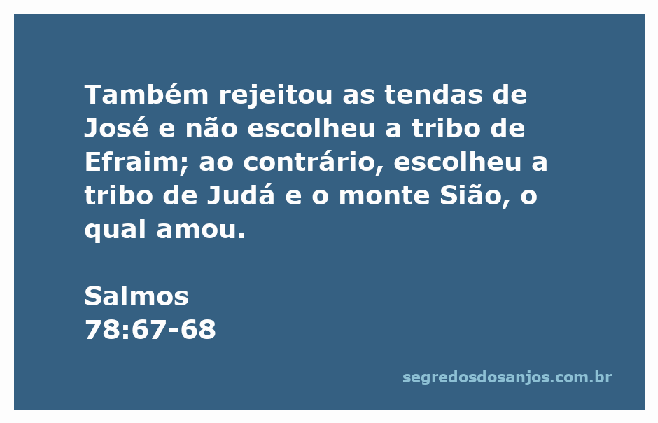 Representação artística da escolha das tribos de Judá e Efraim, simbolizando a rejeição e a escolha divina conforme Salmos 78:67-68.