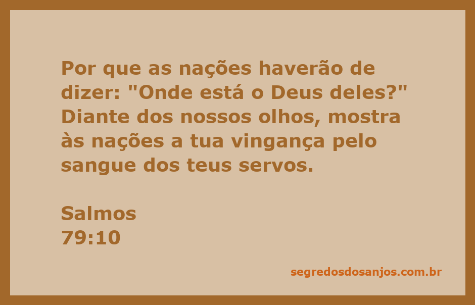 Imagem representativa de Salmos 79:10, com foco na busca pela justiça divina diante das nações.