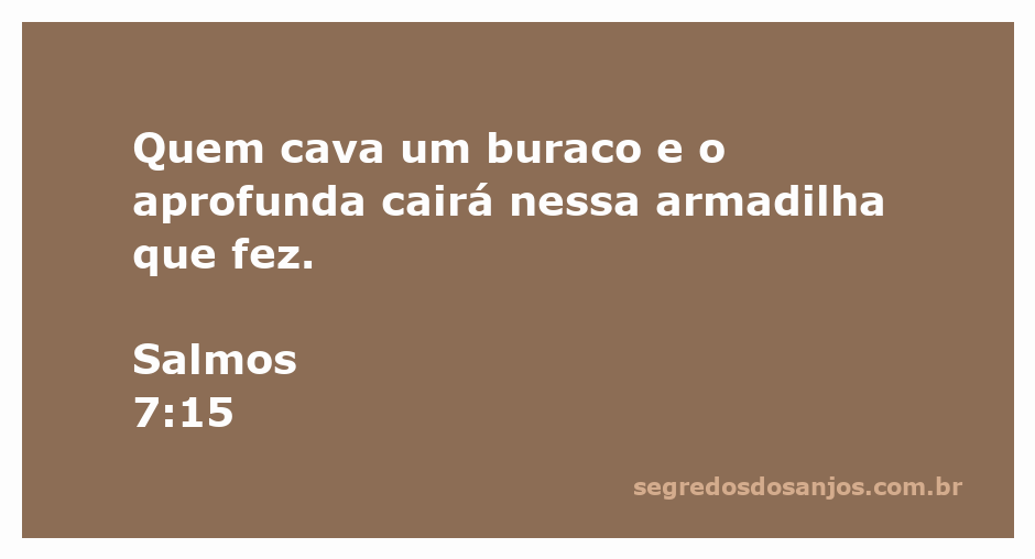 Imagem representando uma armadilha cavada no chão, simbolizando as consequências das ações maliciosas.