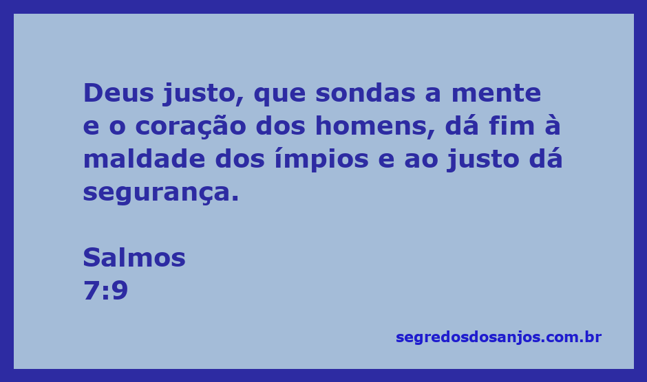 Imagem representativa de Salmos 7:9, com a citação sobre a justiça de Deus.