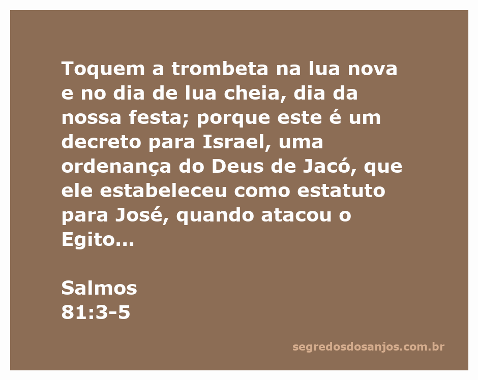 Imagem de uma trombeta sendo tocada sob a luz da lua cheia, simbolizando a celebração do Salmo 81:3-5.
