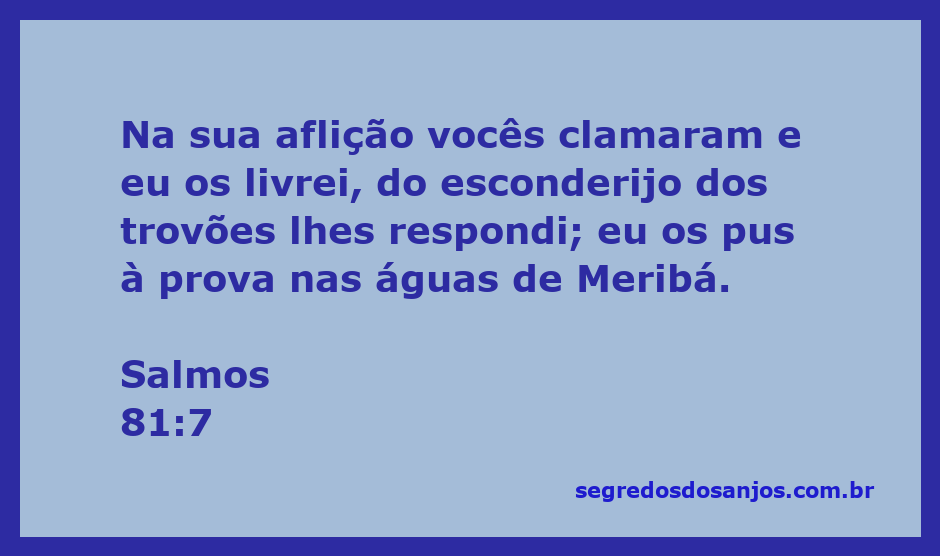 Ilustração do versículo Salmos 81:7, representando a libertação divina em tempos de aflição.