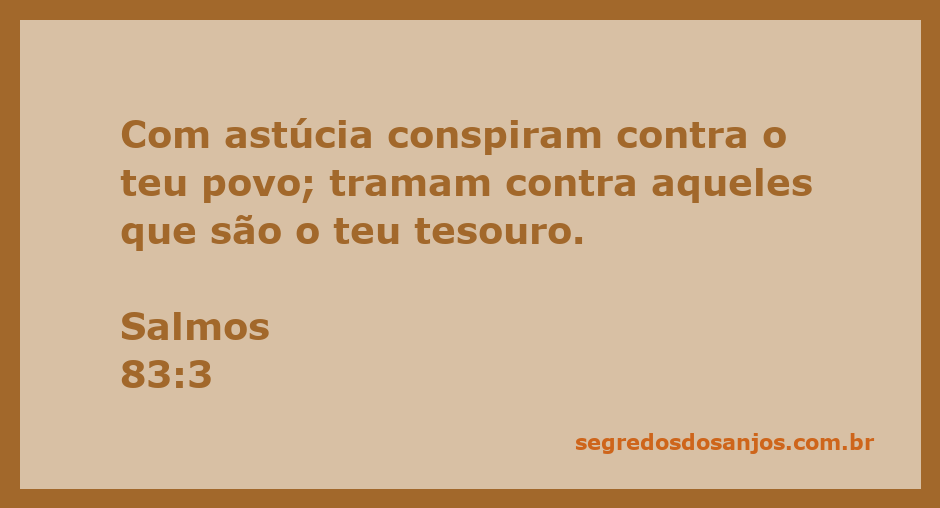 Conspiração contra o povo de Deus em Salmos 83:3, destacando a astúcia dos adversários.