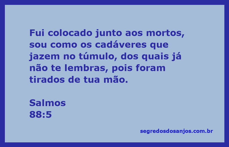 Imagem que simboliza a solidão e o lamento dos mortos, representando Salmos 88:5.