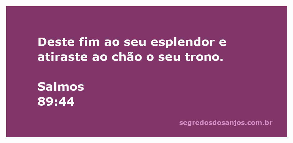 Imagem representativa da queda do trono, simbolizando a perda de esplendor conforme Salmos 89:44.