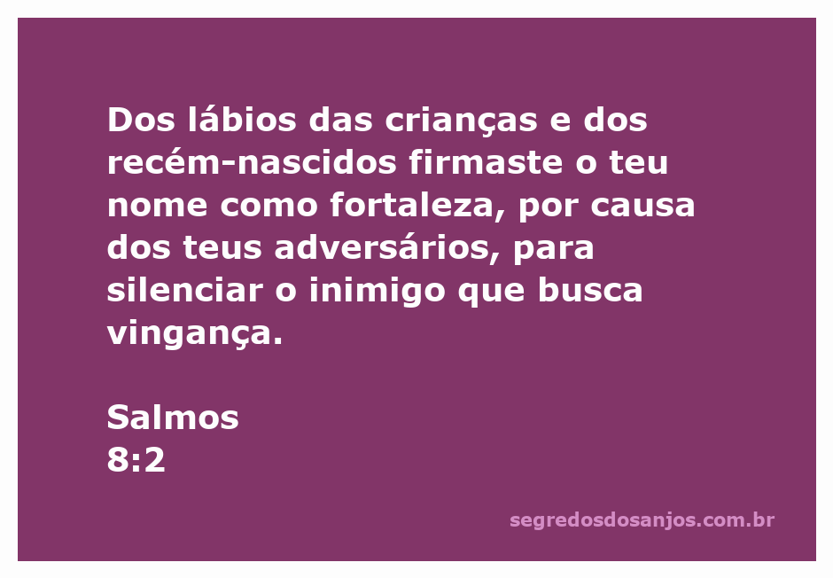 Imagem representando Salmos 8:2, enfatizando a força do nome de Deus nos lábios das crianças.
