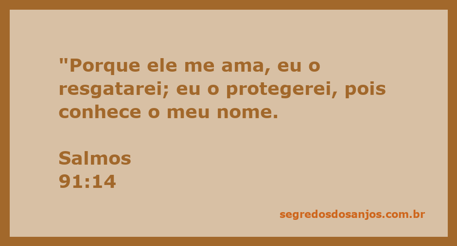 Uma ilustração inspiradora do Salmo 91:14, representando a proteção divina e o amor de Deus.