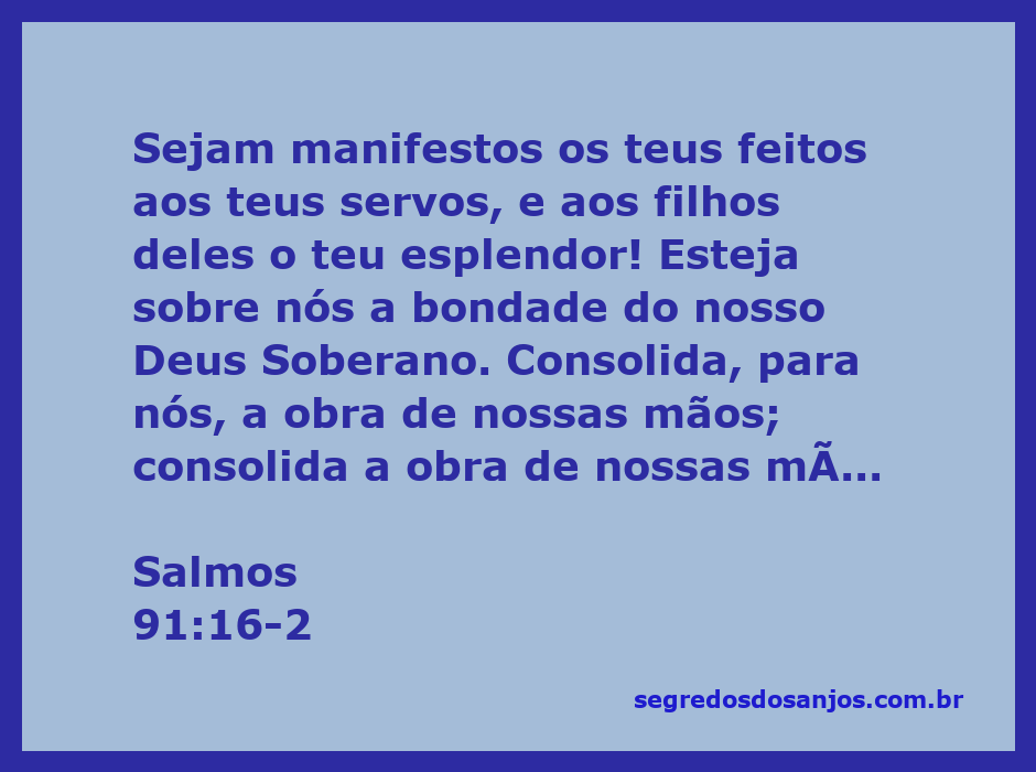 Imagem inspiradora representando o refúgio e a proteção divina, com uma paisagem serena e a citação de Salmos 91:16-2.