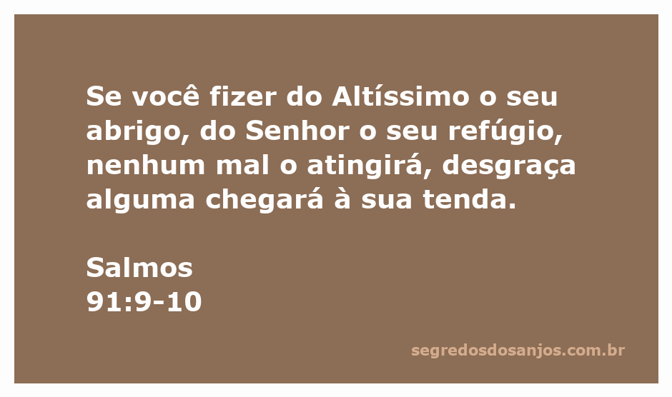 Imagem representativa do Salmos 91:9-10, mostrando uma pessoa buscando abrigo sob a proteção divina.