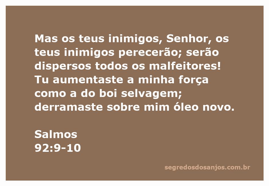 Imagem representativa do versículo Salmos 92:9-10, mostrando a força e proteção divina.