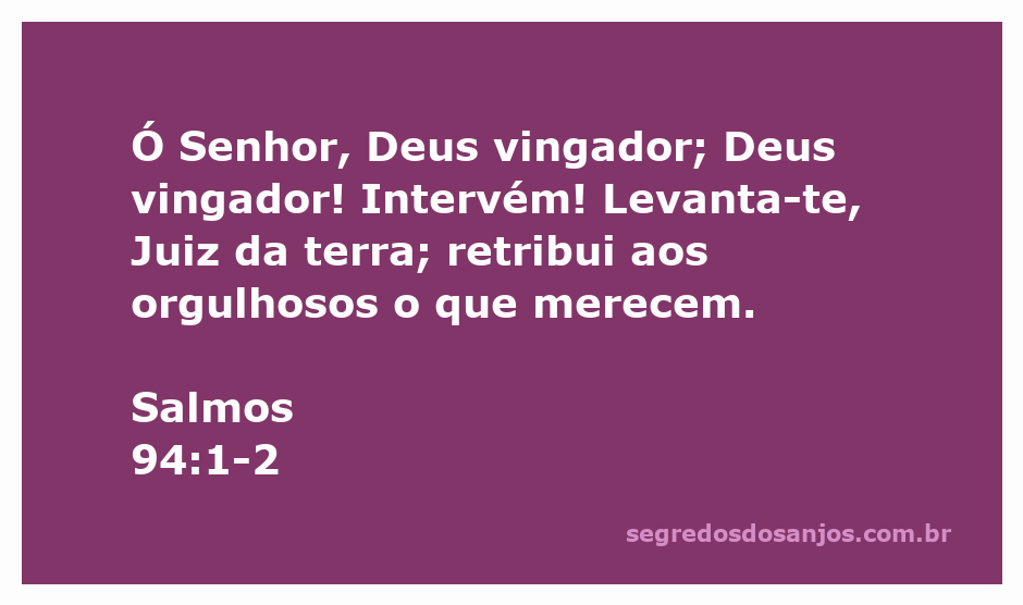 Imagem representando a justiça divina conforme Salmos 94:1-2, com a figura de uma balança simbolizando a retribuição aos orgulhosos.