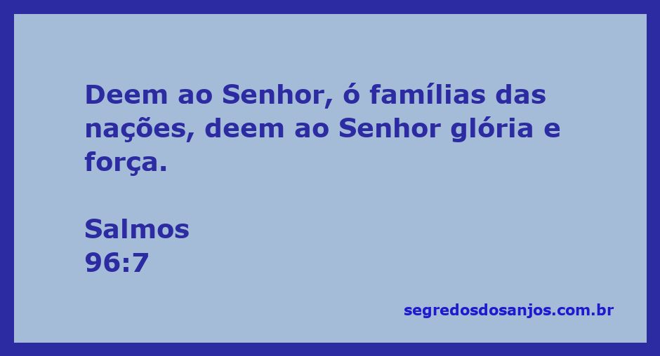 Famílias das nações adorando ao Senhor e oferecendo glória e força.
