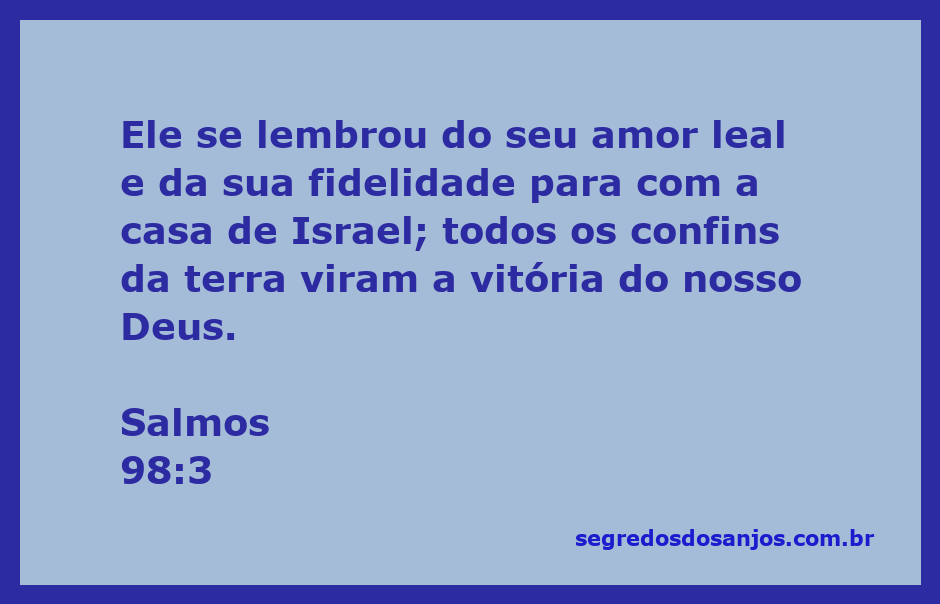Imagem representando a vitória de Deus e o amor leal para com a casa de Israel, inspirada em Salmos 98:3.