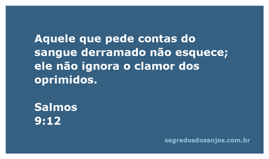 Ilustração que representa a justiça divina, com foco no clamor dos oprimidos e a lembrança do sangue derramado, inspirado em Salmos 9:12.