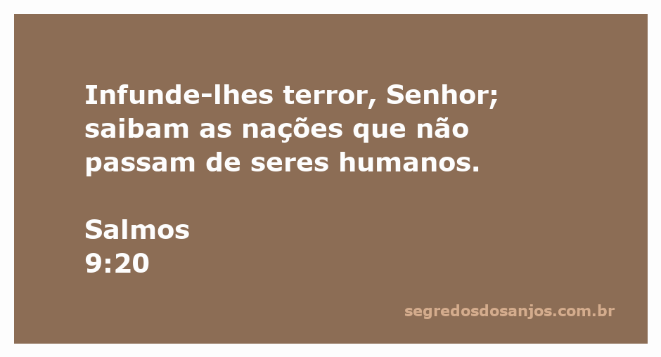 Versículo de Salmos 9:20, destacando a soberania de Deus sobre as nações.