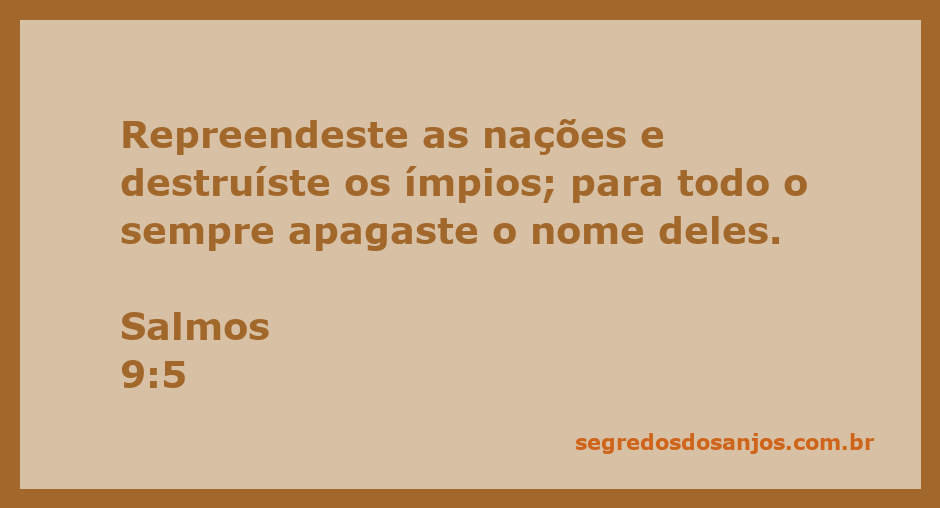 Imagem representando Salmos 9:5, onde Deus repreende nações e apaga o nome dos ímpios.