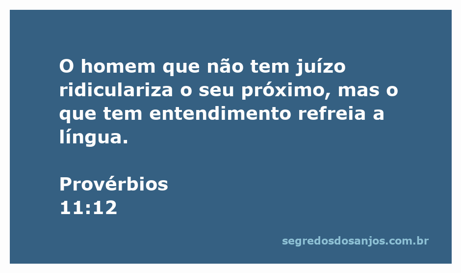 Imagem ilustrativa de Provérbios 11:12, destacando a importância do entendimento e do autocontrole na comunicação.
