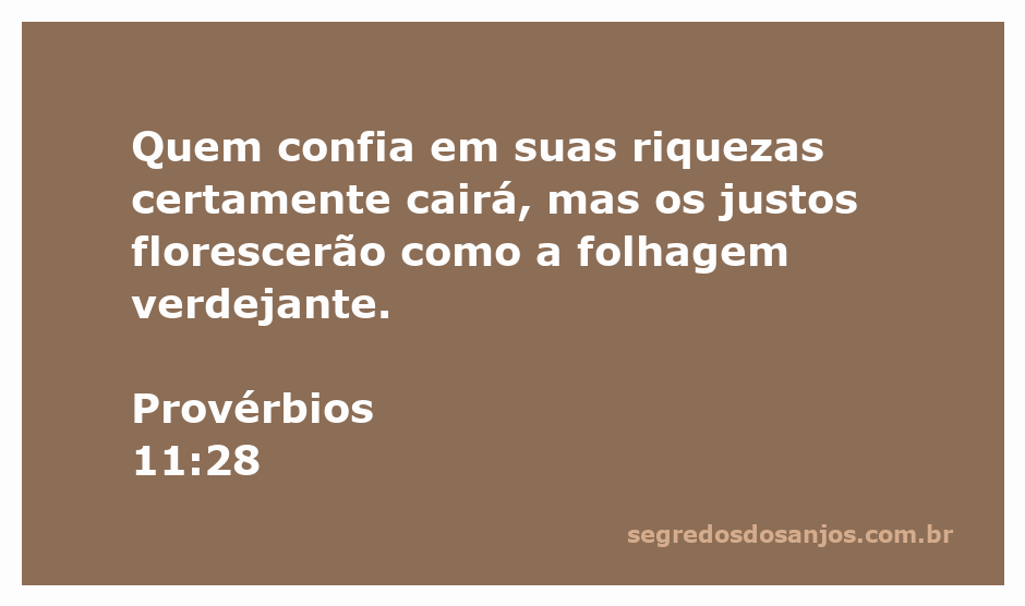 Imagem representativa do versículo de Provérbios 11:28, destacando a importância da confiança em valores espirituais em vez de riquezas materiais.