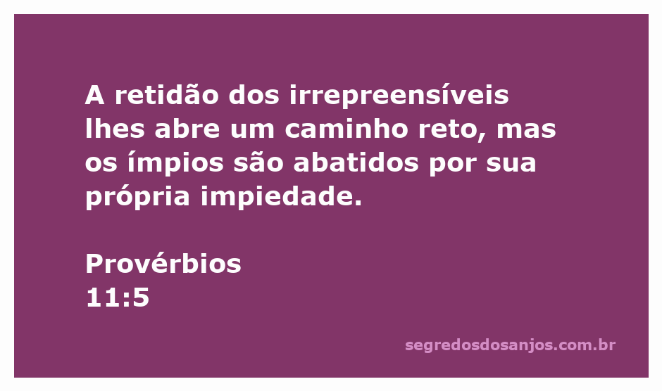 Imagem ilustrativa do versículo Provérbios 11:5, destacando a importância da retidão e suas consequências.