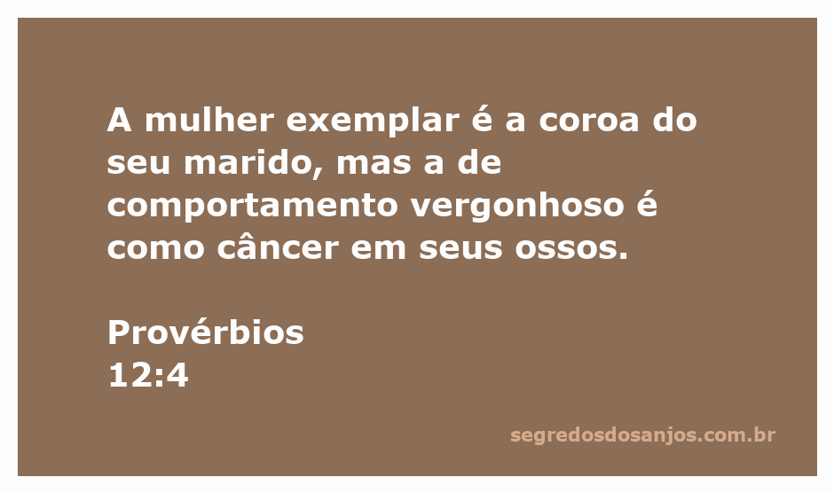 Imagem representativa de uma mulher exemplar, simbolizando a coroa do seu marido, contrastando com uma mulher de comportamento vergonhoso.