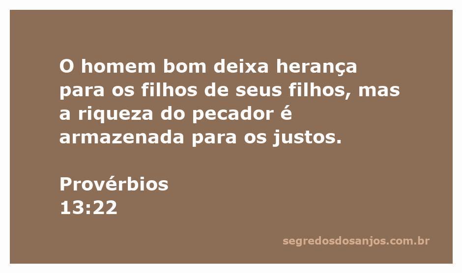 Imagem representativa do versículo Provérbios 13:22, mostrando a importância da herança e riqueza espiritual.