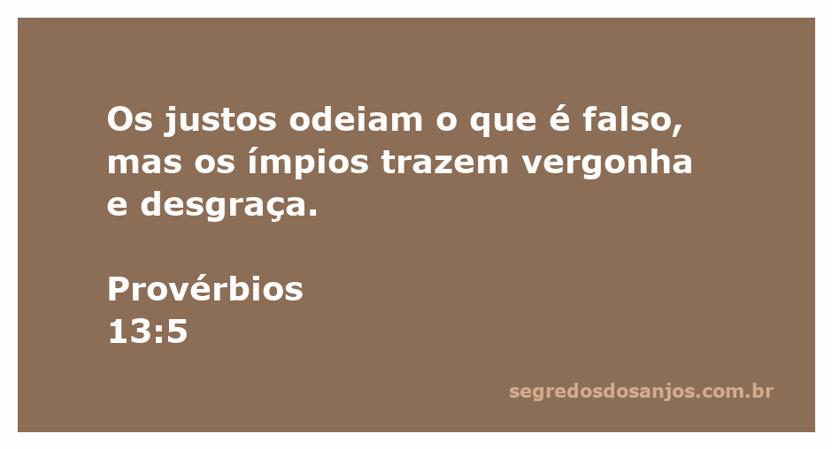 Imagem representativa do versículo Provérbios 13:5, destacando a diferença entre justos e ímpios.