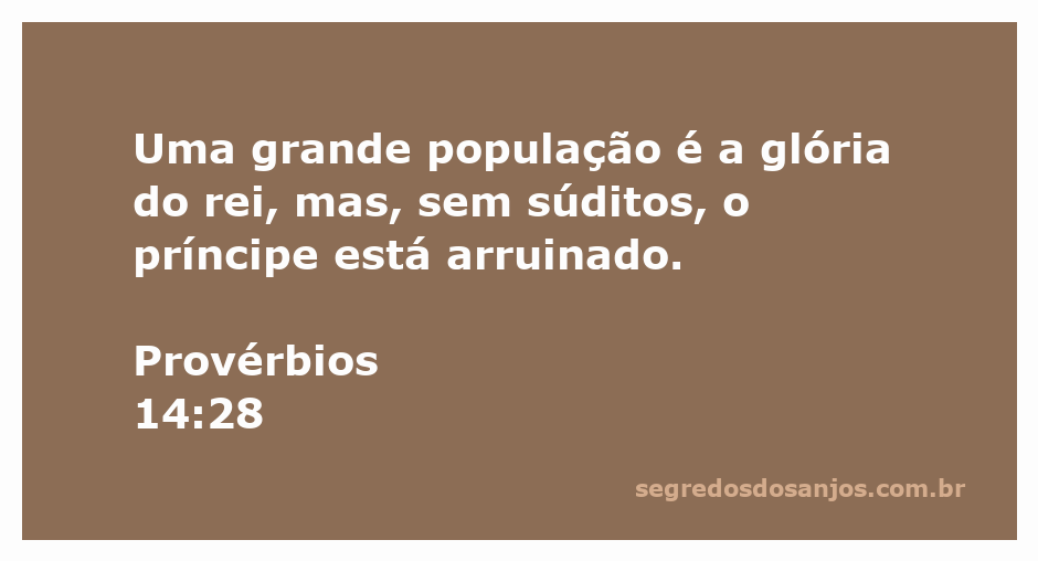 Imagem representativa do versículo de Provérbios 14:28, destacando a importância da população para o rei.