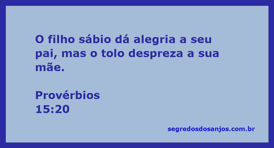 Imagem representativa de um filho sábio trazendo alegria ao pai, enquanto um filho tolo despreza a mãe.