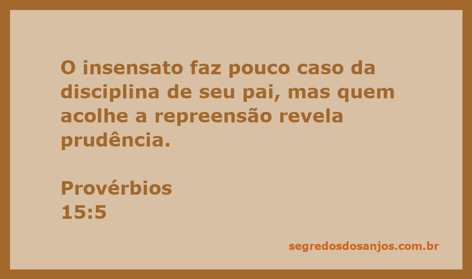 Imagem representando Provérbios 15:5, que destaca a importância da disciplina e da prudência.