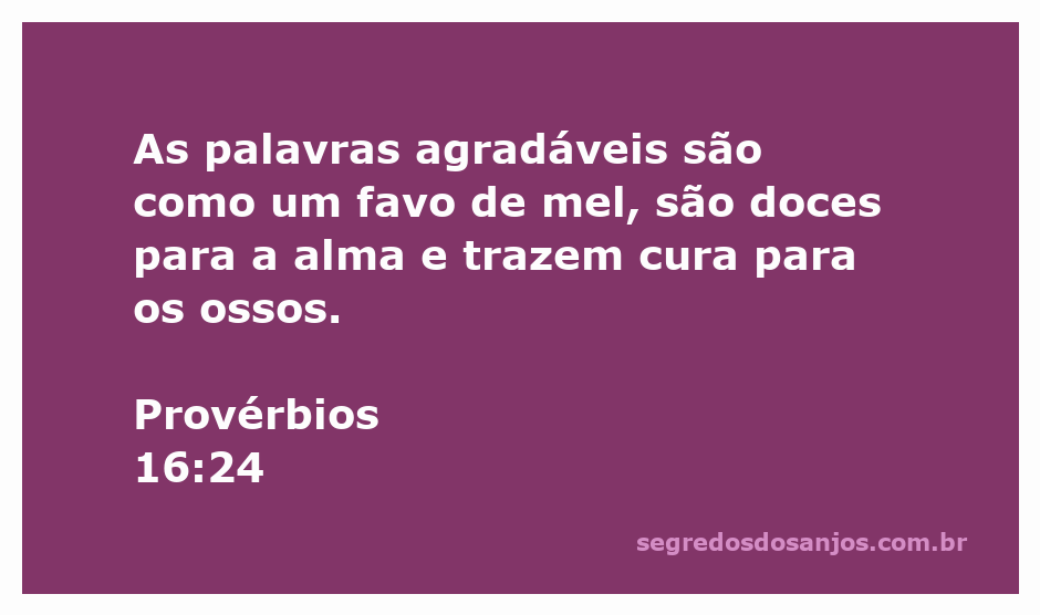 Imagem representando Provérbios 16:24, com palavras agradáveis e doces como mel, simbolizando cura e conforto.
