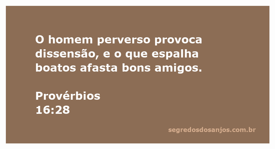 Imagem ilustrativa do versículo Provérbios 16:28 sobre a importância da amizade e as consequências da maledicência.