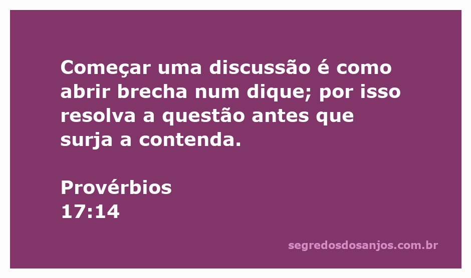 Imagem representativa do versículo de Provérbios 17:14, mostrando um dique e uma discussão sendo iniciada.
