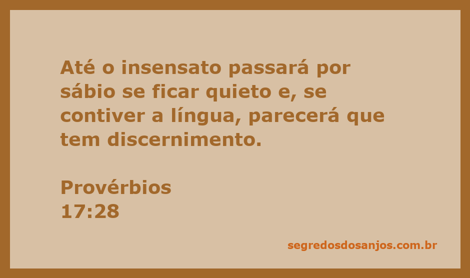 Imagem ilustrativa do versículo Provérbios 17:28 sobre sabedoria e silêncio