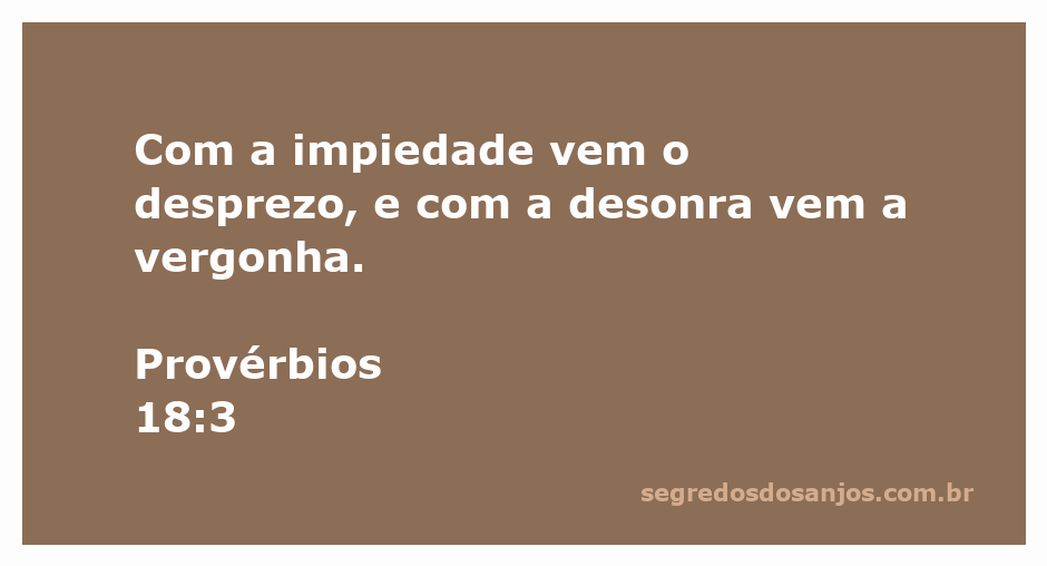 Imagem que ilustra o versículo de Provérbios 18:3, refletindo sobre impiedade, desprezo, desonra e vergonha.