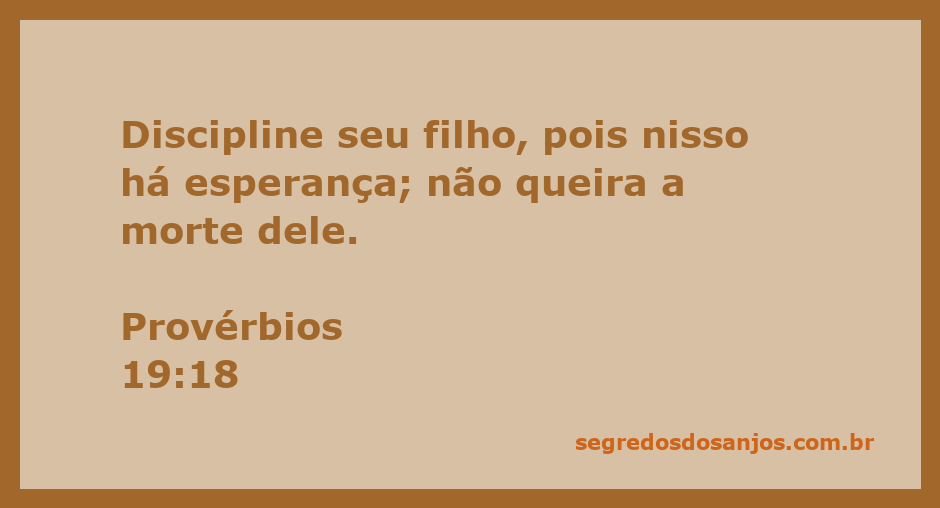 Imagem representativa da disciplina parental com a citação de Provérbios 19:18