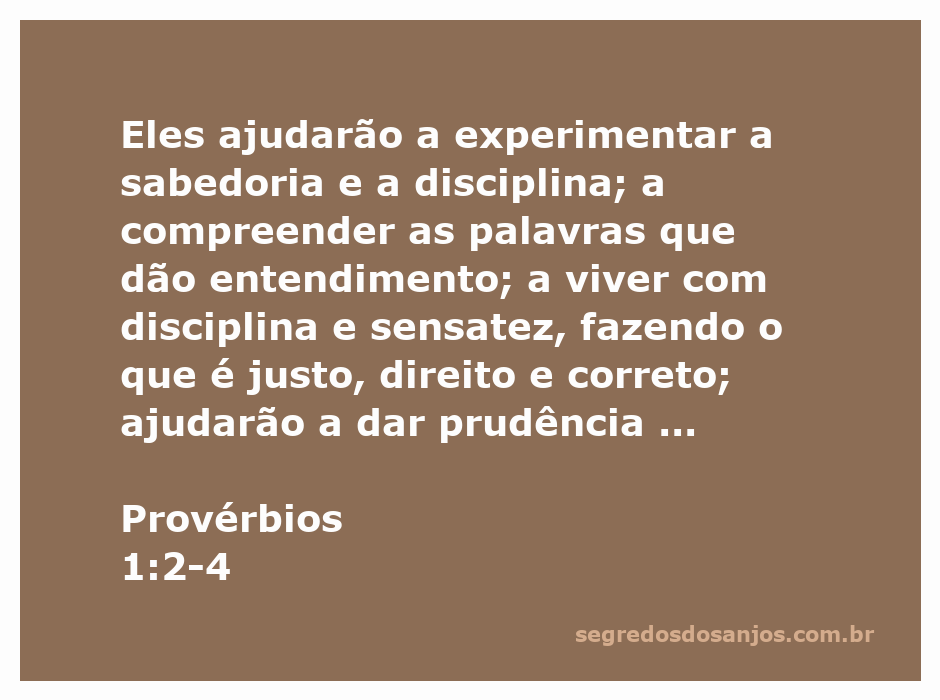 Ilustração de Provérbios 1:2-4, destacando a sabedoria e a disciplina